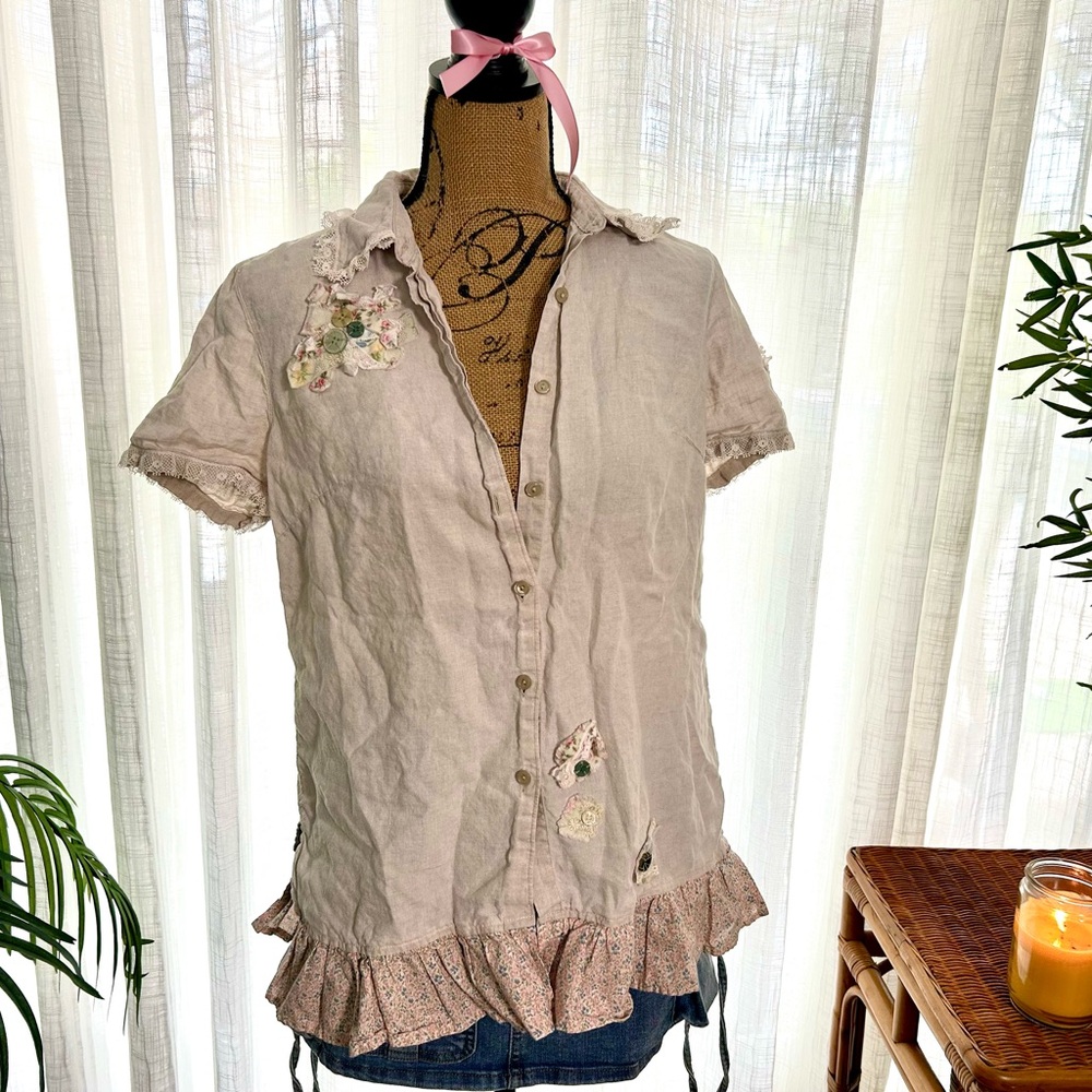 Vintage Embroidered Button Up